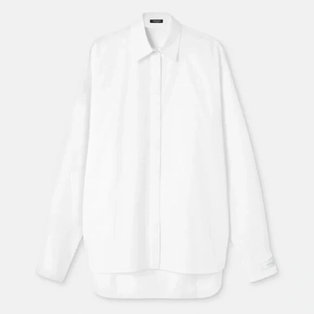 Versace White Cotton Poplin Oversized Button Down Shirt Medusa SS23 IT 38 US Med